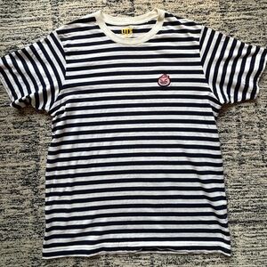 Uniqlo Navy and White Striped T-Shirt